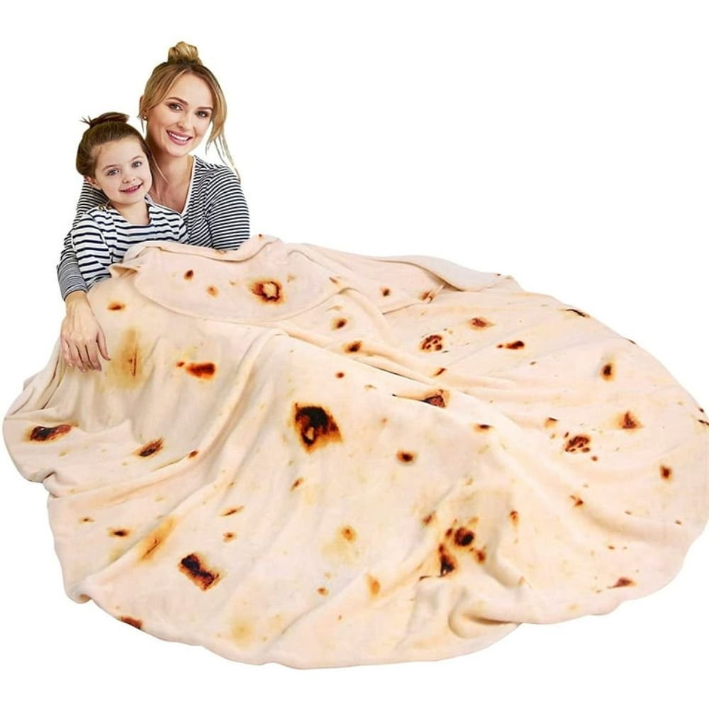 Burrito Tortilla Food Throw Blanket image 2