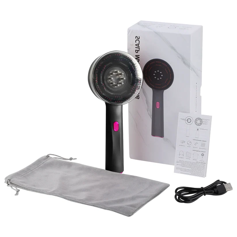 Hair Growth Massage Comb - Red Light Scalp Massager - Gray image