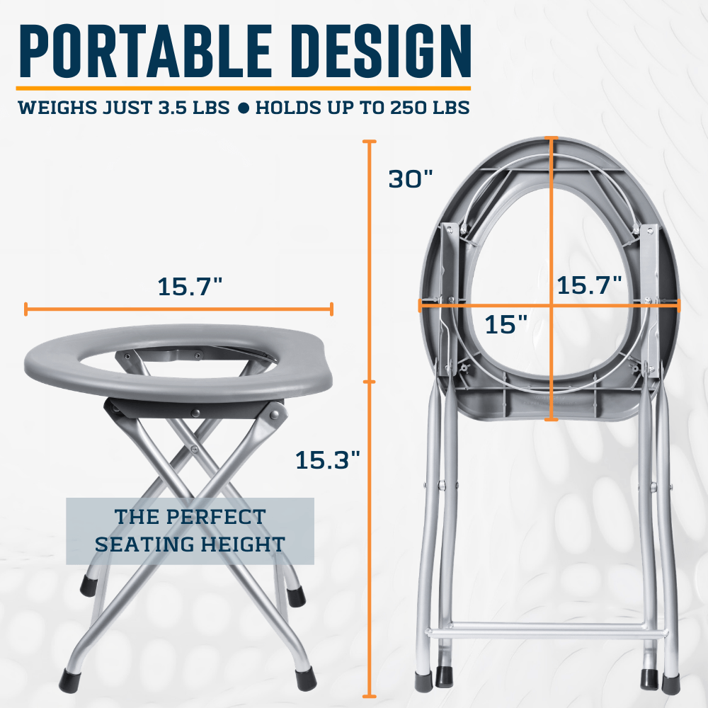 Portable Camping Toilet Seat With Trash Bag Hooks image 3