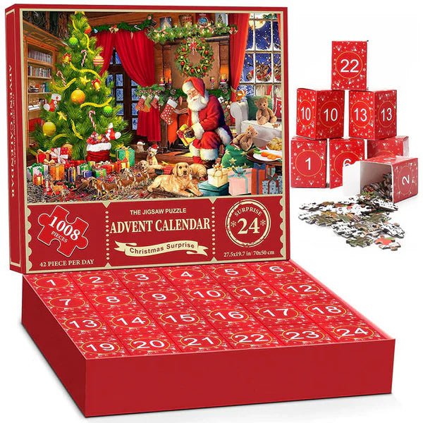 Christmas Jigsaw Advent Calendar Puzzle Blind Box 24 Parts - Santa Claus image