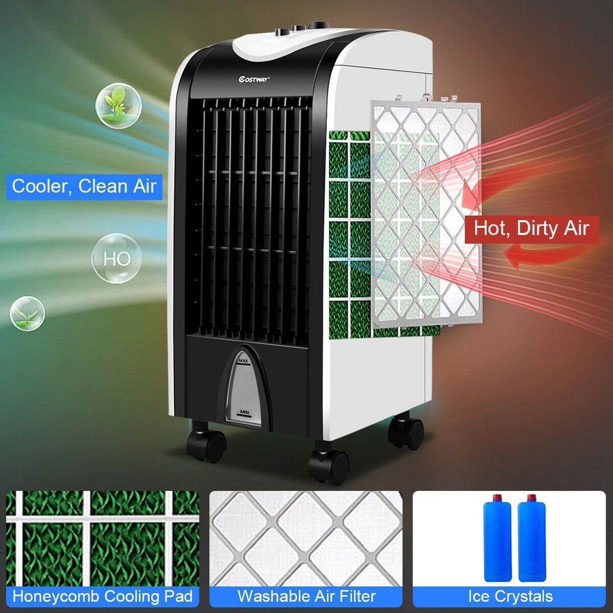 Portable Air Conditioner Stand Up Room Cooler Indoor AC Unit Windowless On Wheel image 4