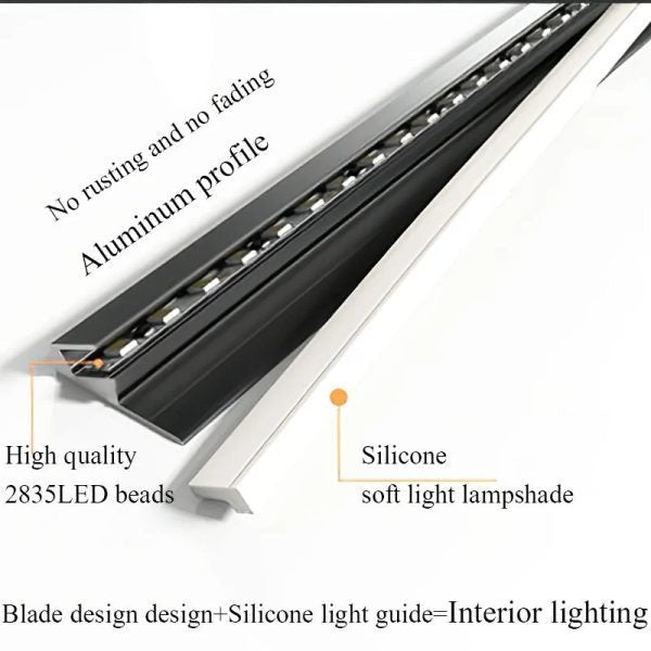 45 Degree LED Under Cabinet Lighting Bars Invisible Ultra Thin Strips image 5