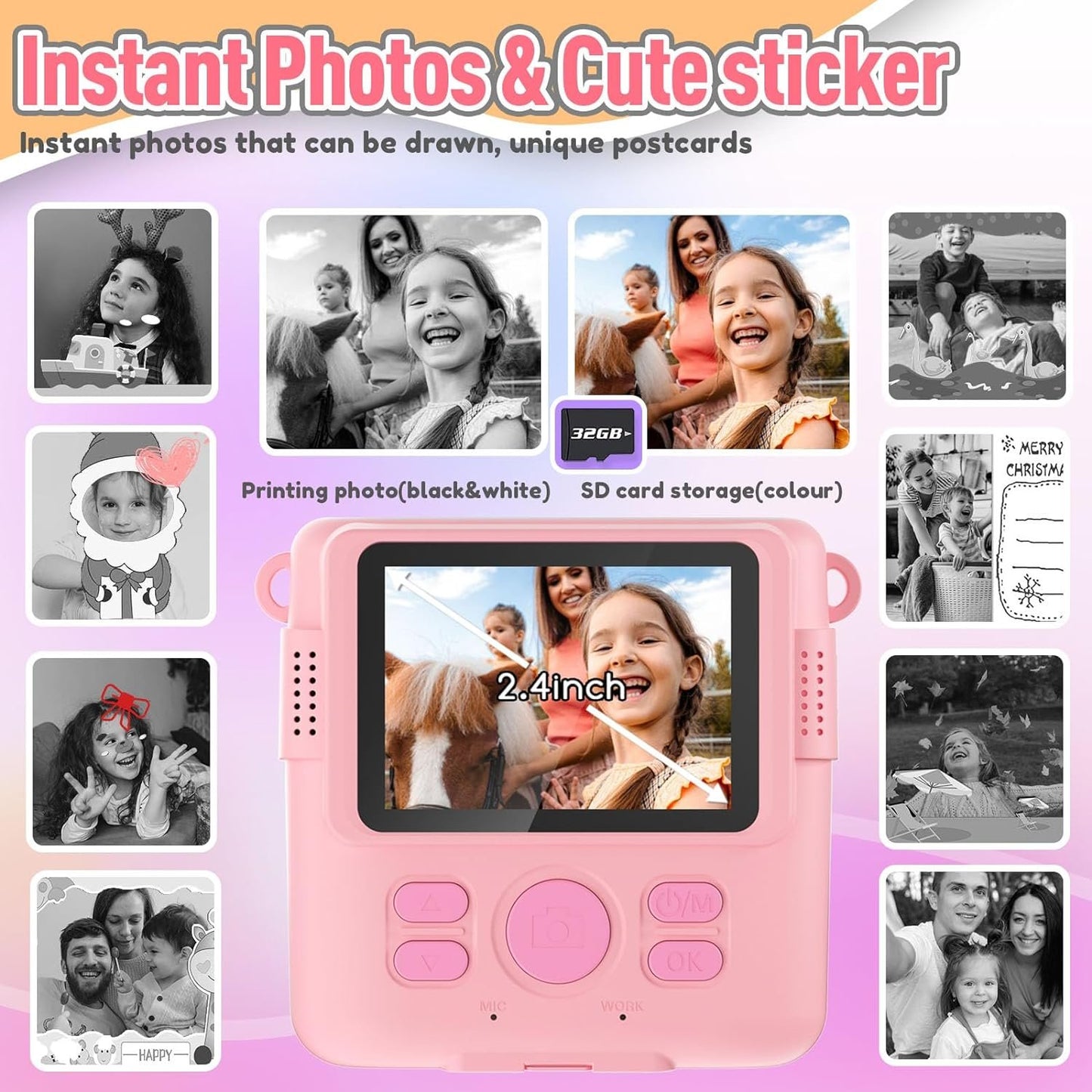 Digital Instant Print Portable Camera For Kids image 3
