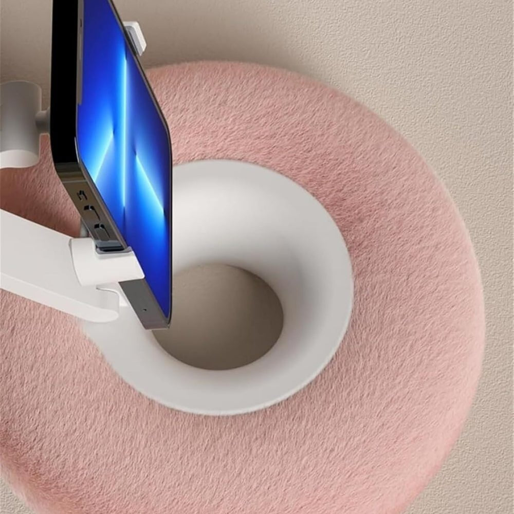 Fuzzy Pillow Phone Holder with Snack Bowl image 6