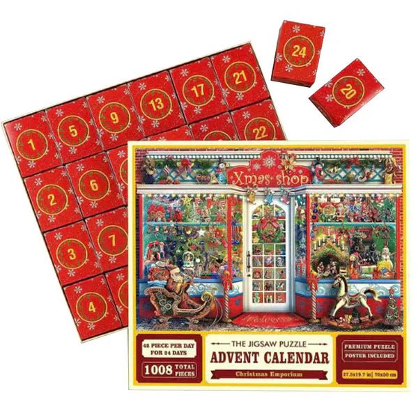 Christmas Jigsaw Advent Calendar Puzzle Blind Box 24 Parts - Xmas Shop image