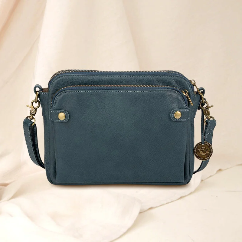 Three-Layer Crossbody Leather Shoulder Bag & Clutch image 12