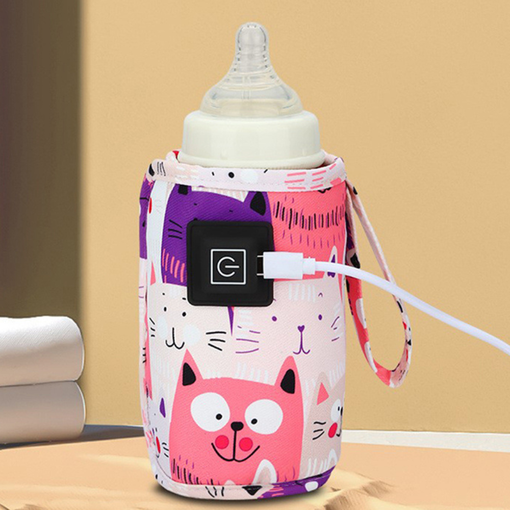 Portable USB Powered Baby Milk Formula Bottle Warmer - Pink image