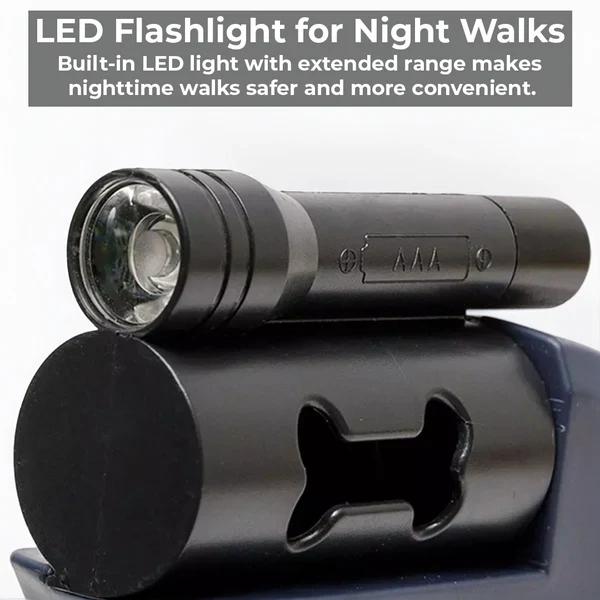 Dual Retractable Dog Leash with Flashlight & Waste Bag Holder image 4