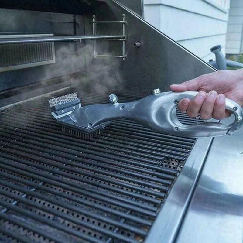 Barbecue Grill Outdoor Steam Cleaning Brush BBQ Cleaner Charcoal Scraper image 1