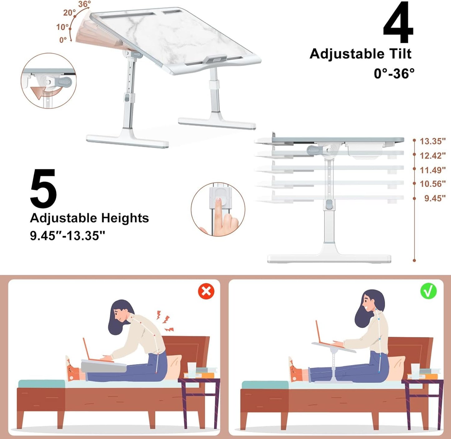 Adjustable Laptop Stand for Bed image 1
