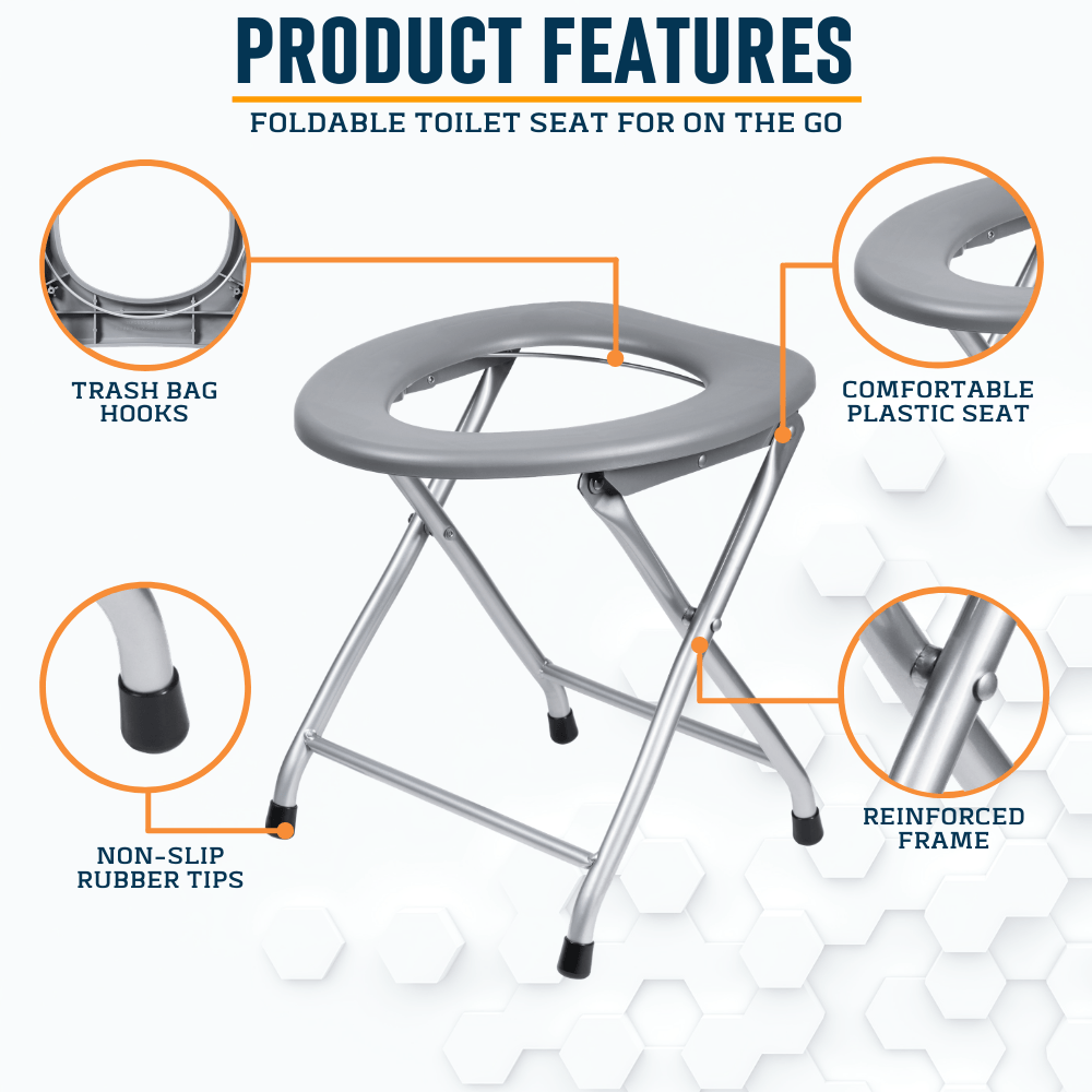 Portable Camping Toilet Seat With Trash Bag Hooks image 4