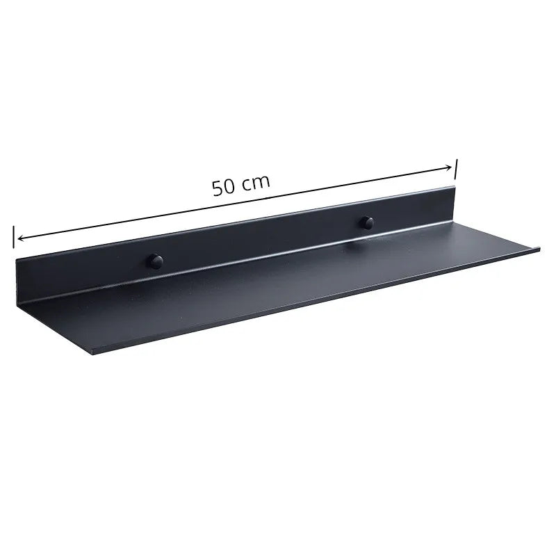 Matt Black Wall Shelf Bathroom Shelves Bathroom Accessories 30-50cm Modern Kitchen Shower Bath Storage Rack Wholesale Promotion