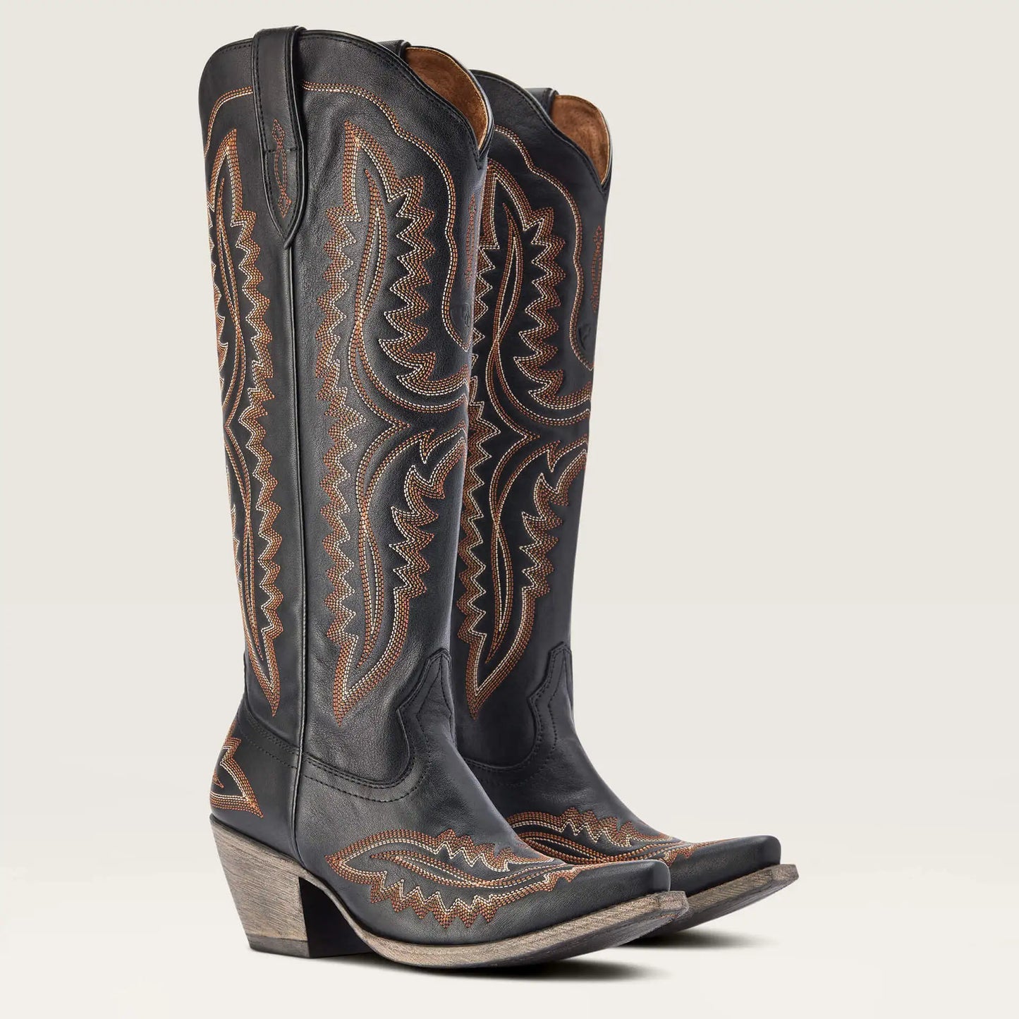 Women’s High-Top Western Cowboy Booties – Pointed Toe Thin Heel