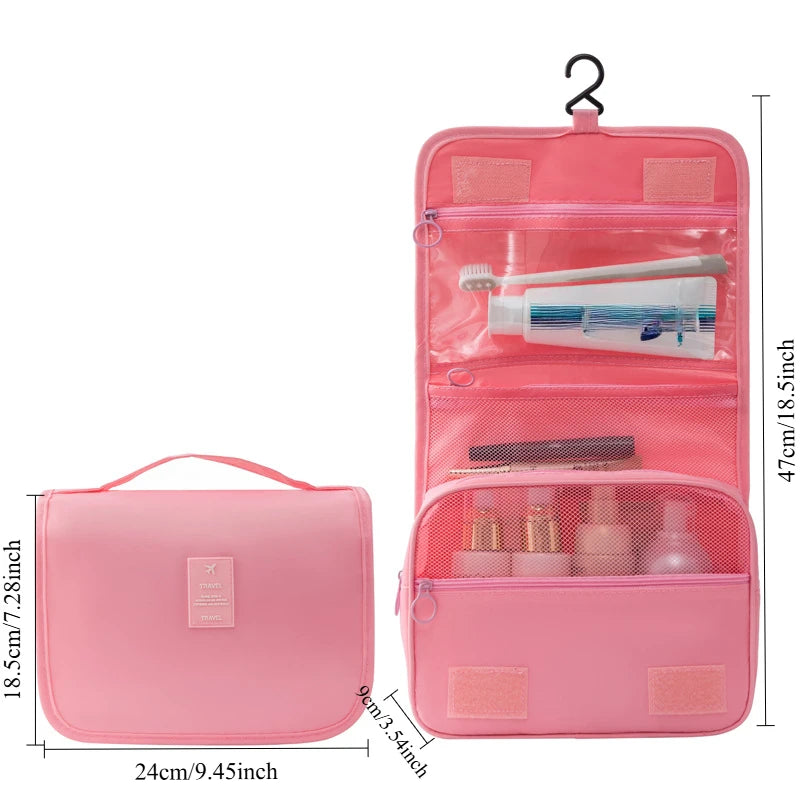 Portable Hook Toilet Bag Multi Functional Travel Waterproof Wear Resistant Multi Layer Storage Large Capacity Makeup Bag