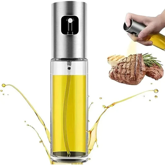 1-4Pcs Vinegar Oil Cruet Oiler Press-type Oil Bottle Things for Kitchens Leakproof and Heat-resistant Glass Spray Sprayer Tools