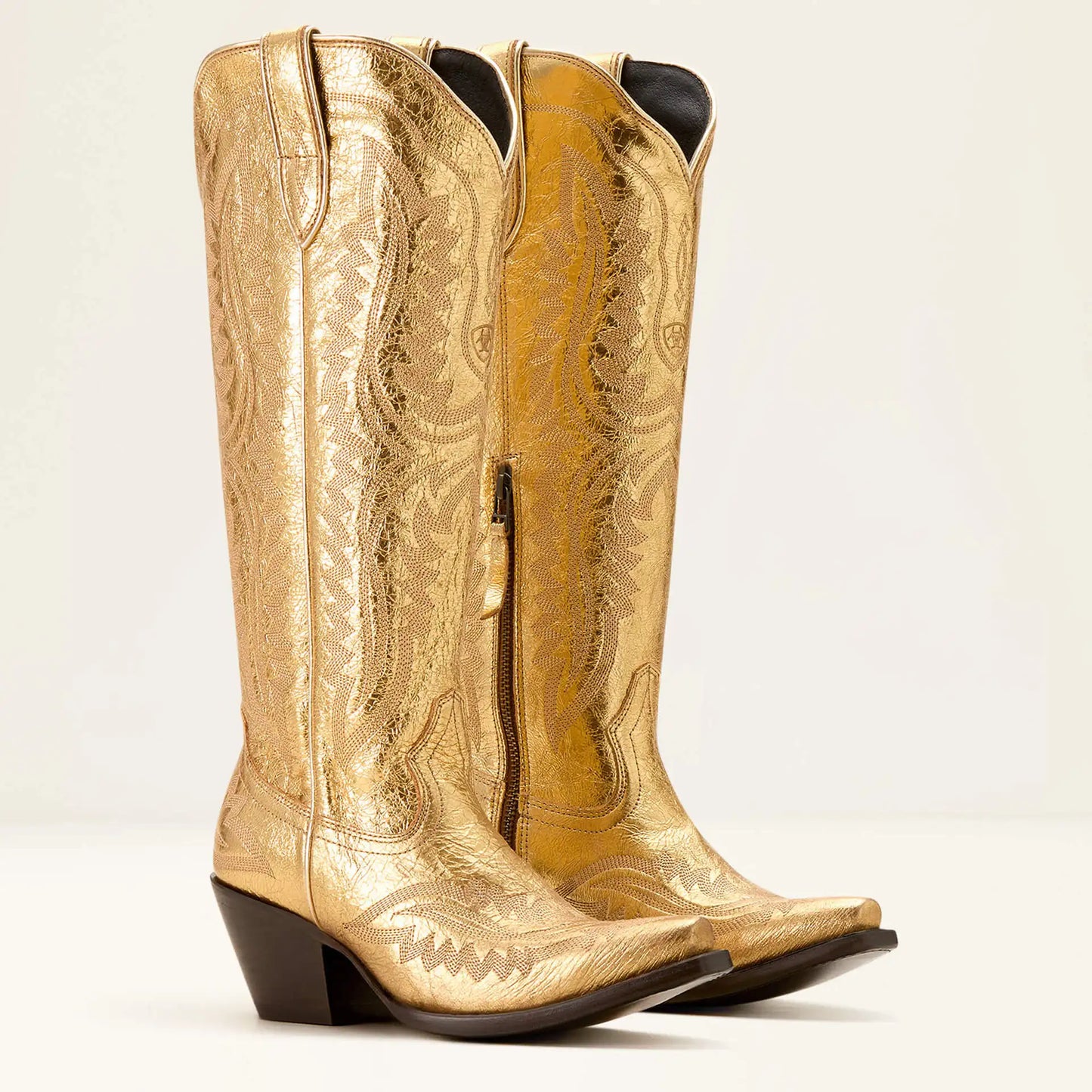 Women’s High-Top Western Cowboy Booties – Pointed Toe Thin Heel