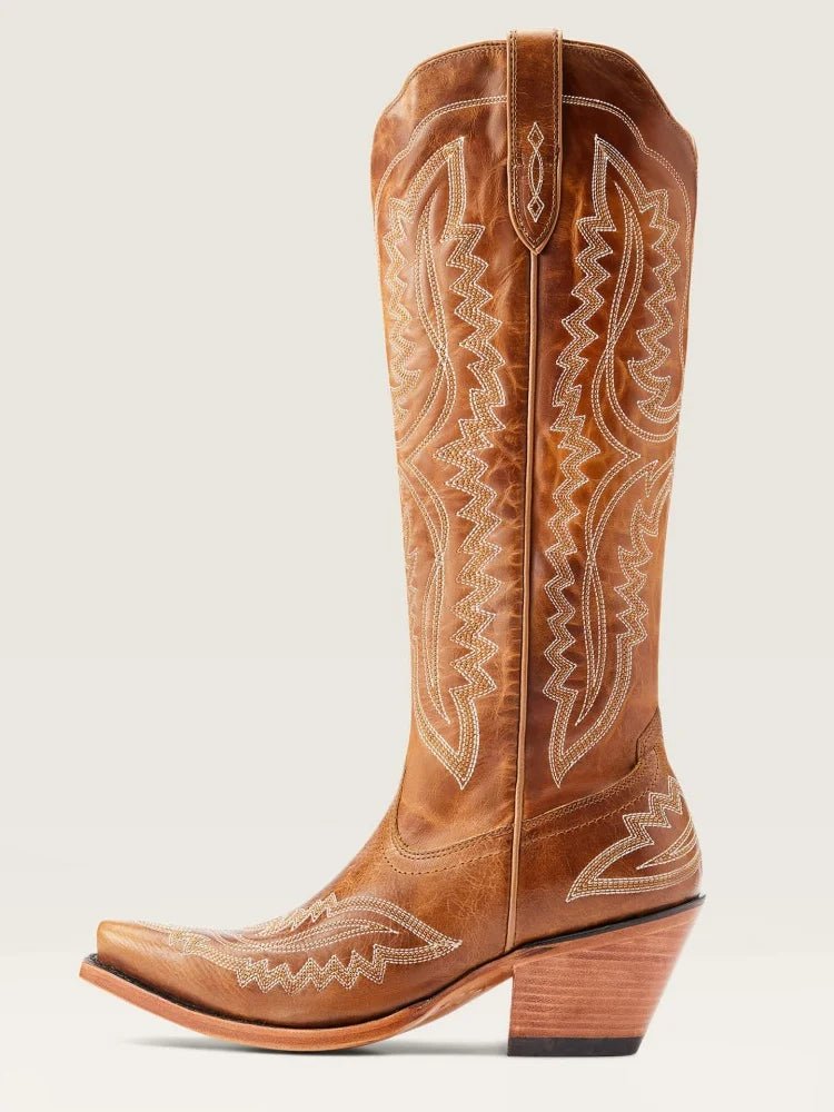 Retro Embroidered Western Cowboy Boots for Women – Pointed Toe