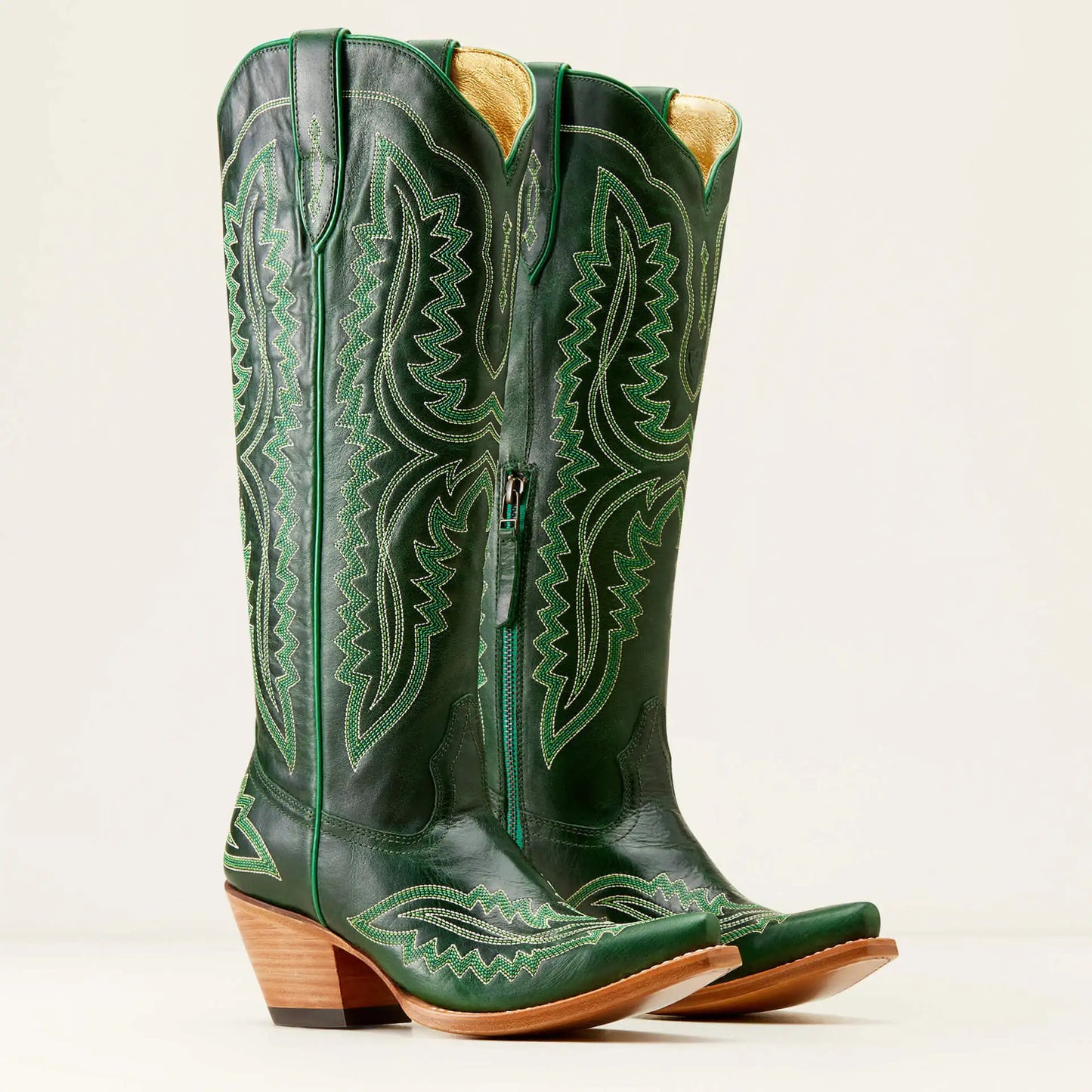 Women’s High-Top Western Cowboy Booties – Pointed Toe Thin Heel