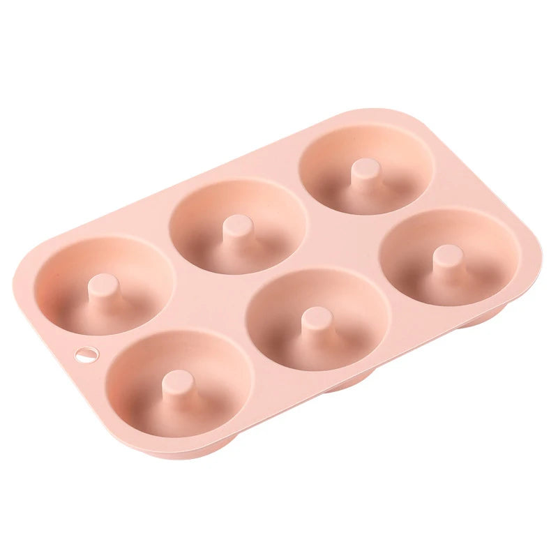 6Holes Baking Mold Food Grade Silicone Non-stick Donut Molds Chocolate Cupcake Pan DIY Muffin Kitchen Tool for Oven Bakeware