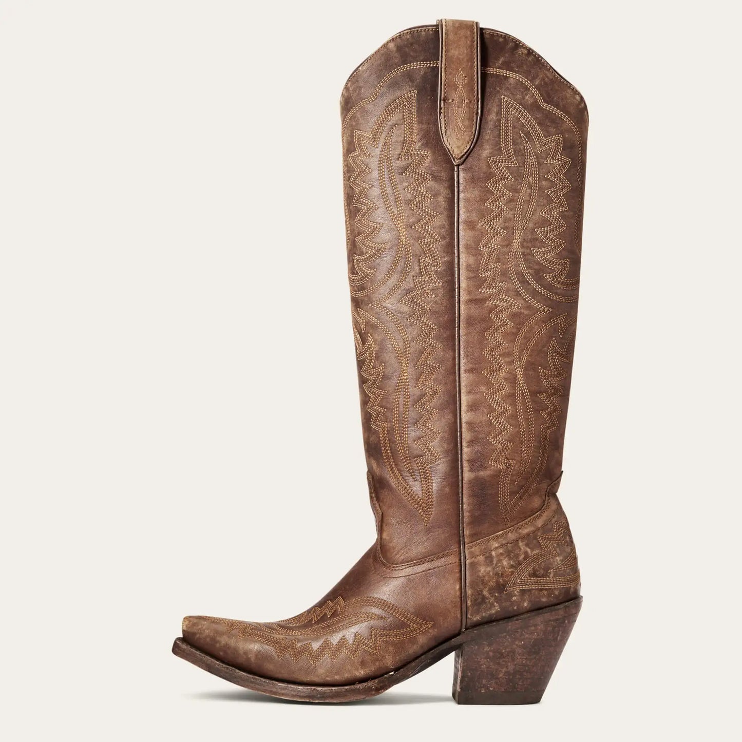Women’s High-Top Western Cowboy Booties – Pointed Toe Thin Heel