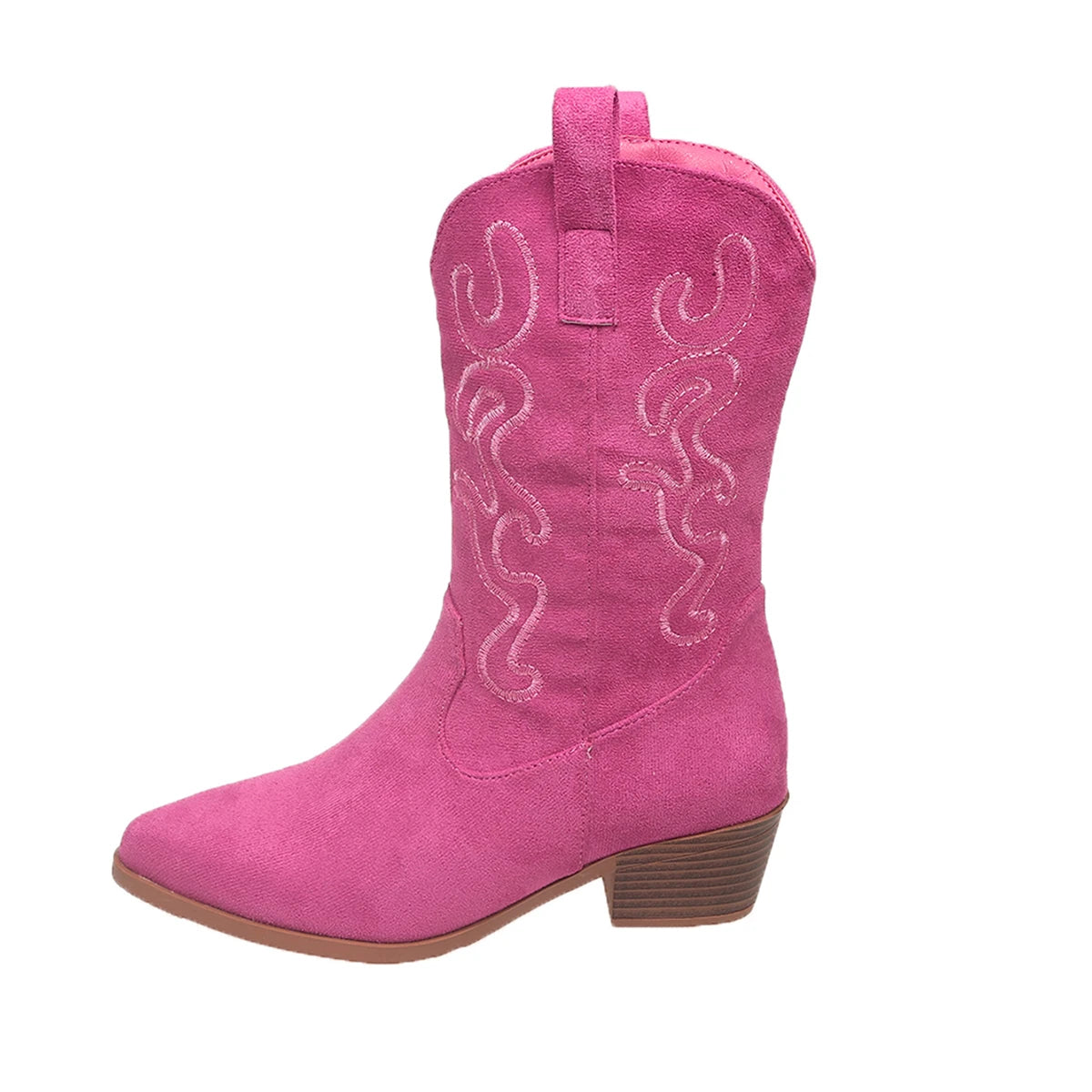 Embroidered Western Cowboy Boots for Women – Pointed Toe, Thick Heel, High Knee