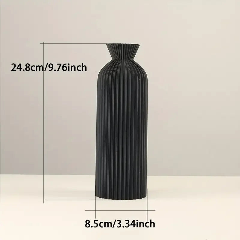 Black Minimal Vase for Modern Living Room Decor