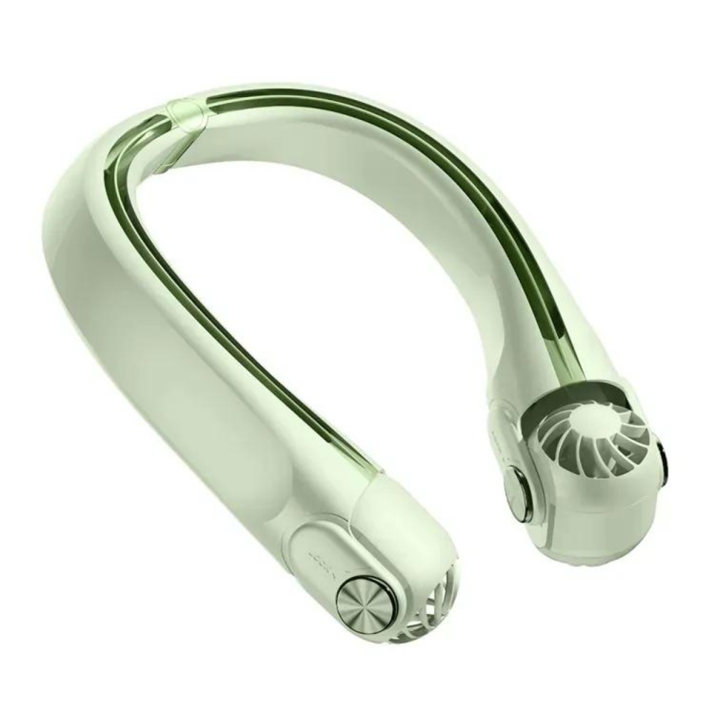 Wearable Rechargeable Summer Travel Neck Cooling Fan - Green image