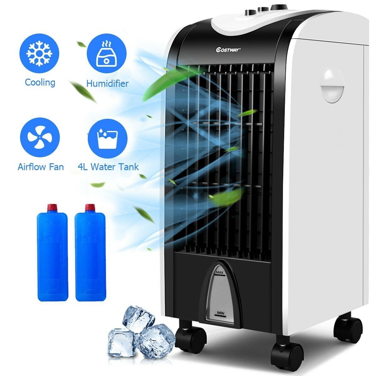 Portable Air Conditioner Stand Up Room Cooler Indoor AC Unit Windowless On Wheel image 1
