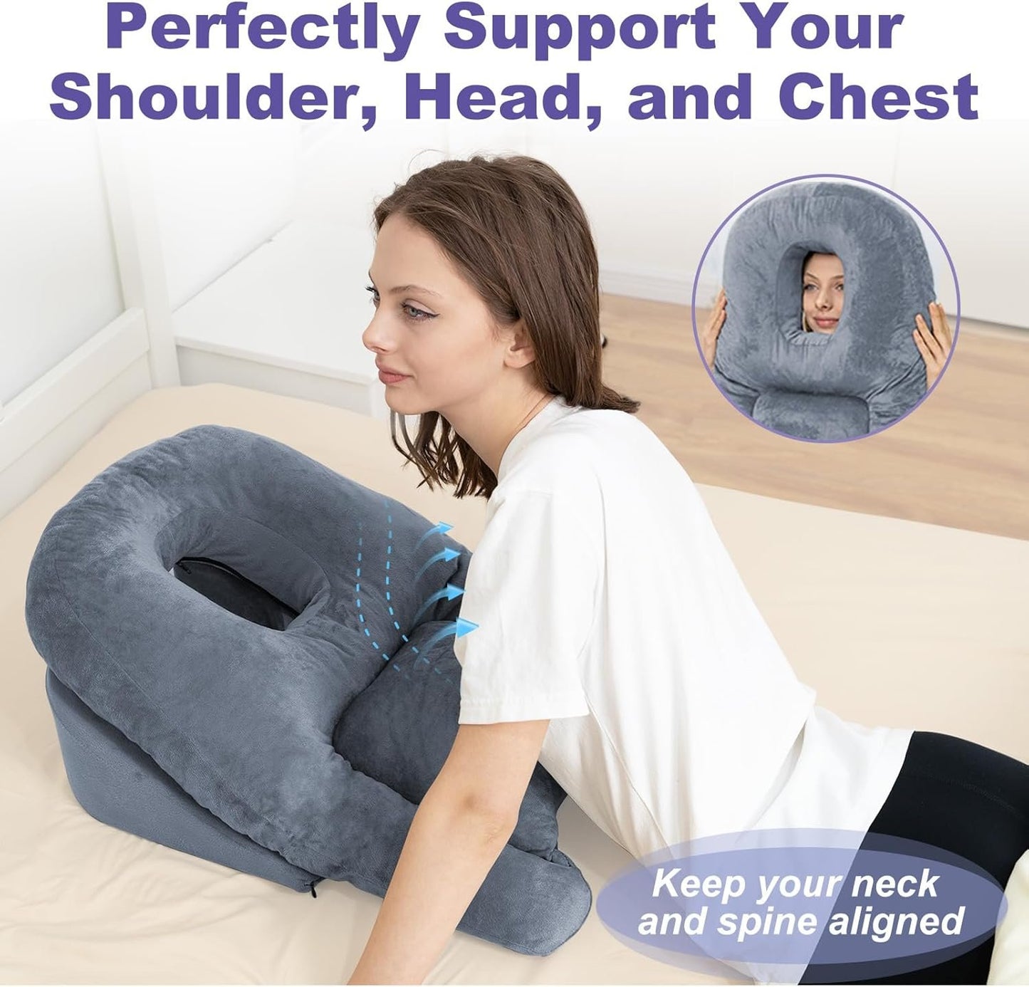 Face Down Pillow After Bbl Or Eye Surgery Stomach Sleeping Pillow image 6