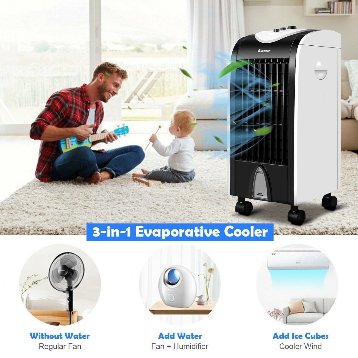 Portable Air Conditioner Stand Up Room Cooler Indoor AC Unit Windowless On Wheel image 2