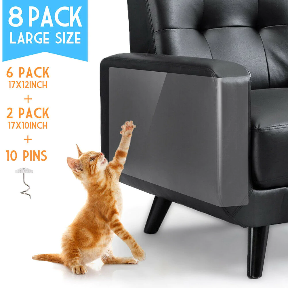 8PC Cat Scratch Furniture Protector Guards Anti-Scratch Couch Protector Pads image 3