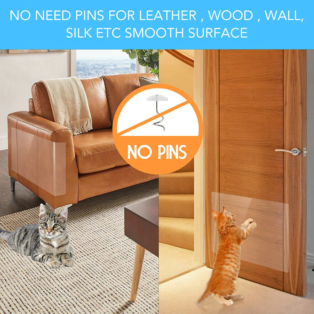 8PC Cat Scratch Furniture Protector Guards Anti-Scratch Couch Protector Pads image 2
