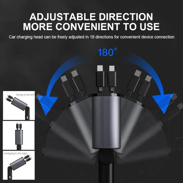 4 In 1 Retractable Car Charger image 3