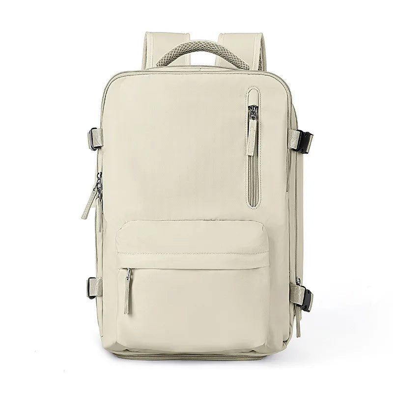 Travel Carry On Backpack With Shoe Compartment - Beige image