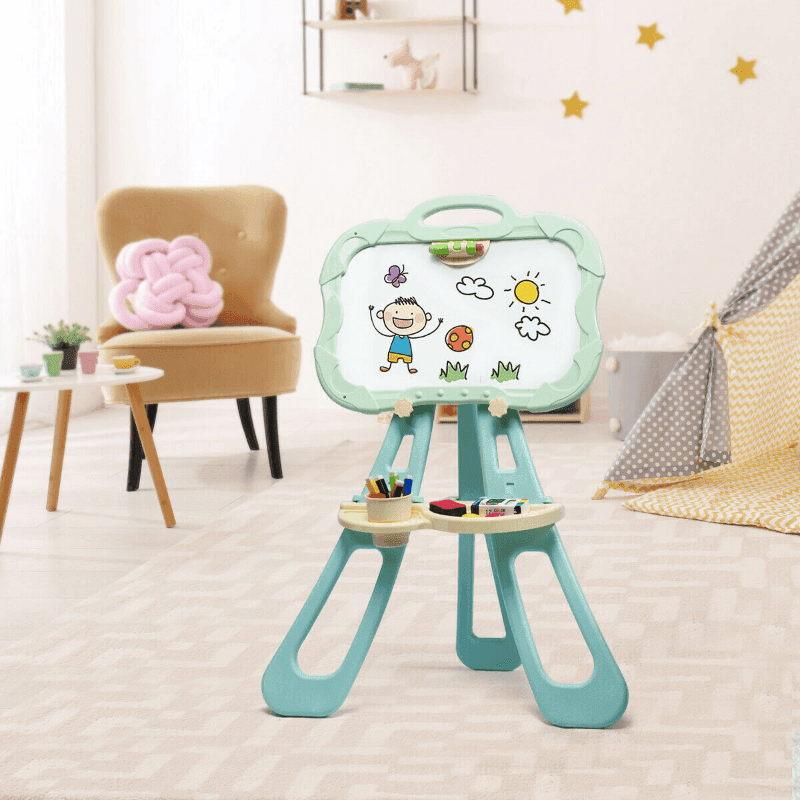 Portable Kids 4 in 1 Magnetic Chalkboard Art Easel image 2