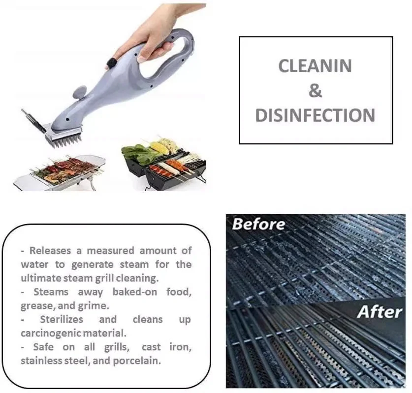 Barbecue Grill Outdoor Steam Cleaning Brush BBQ Cleaner Charcoal Scraper image 2