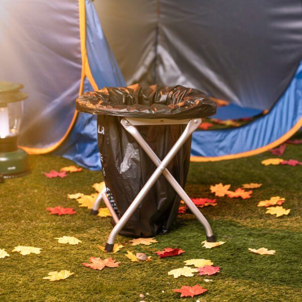 Portable Camping Toilet Seat With Trash Bag Hooks image 1