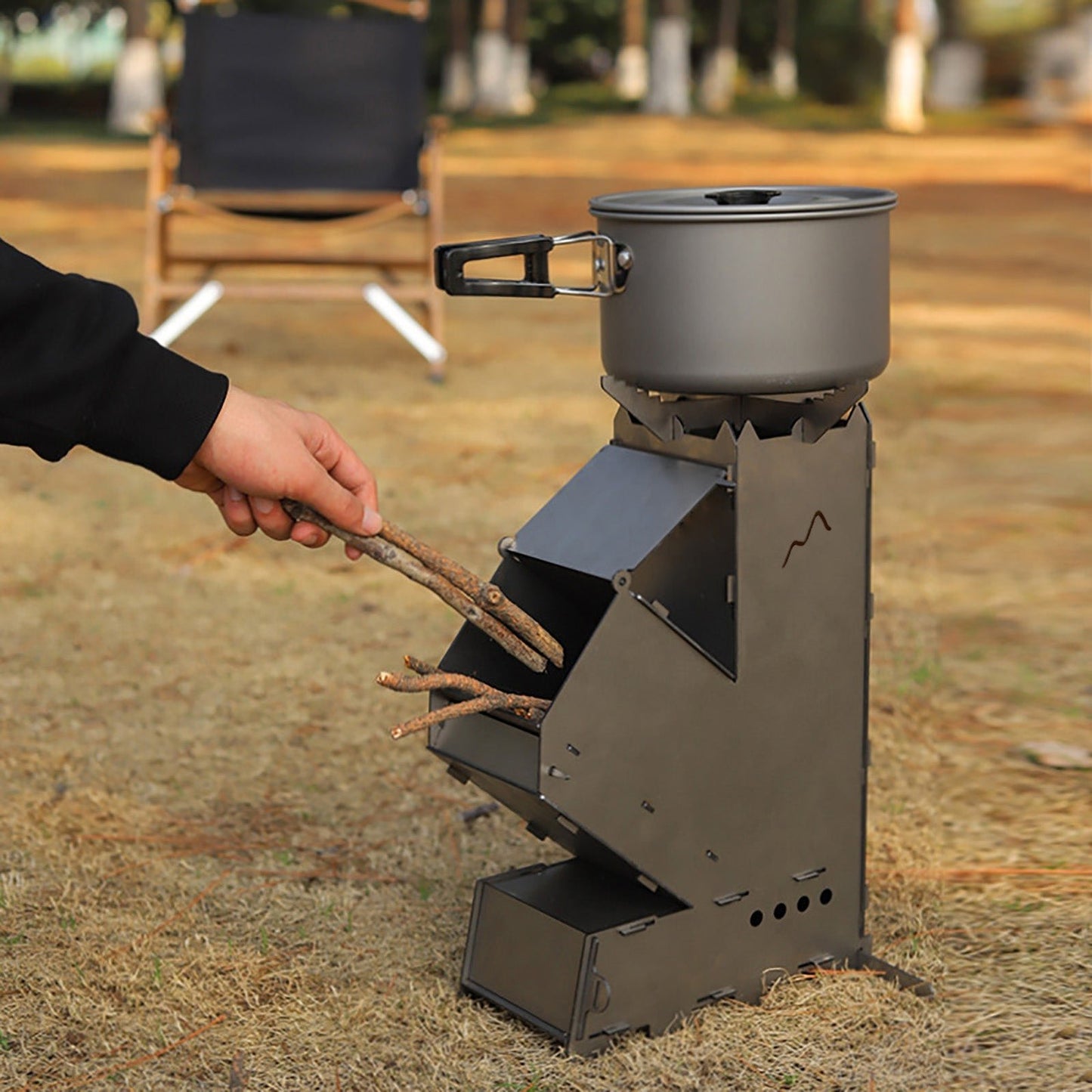 Portable Outdoor Rocket Wood Burning Stove Heater image 4