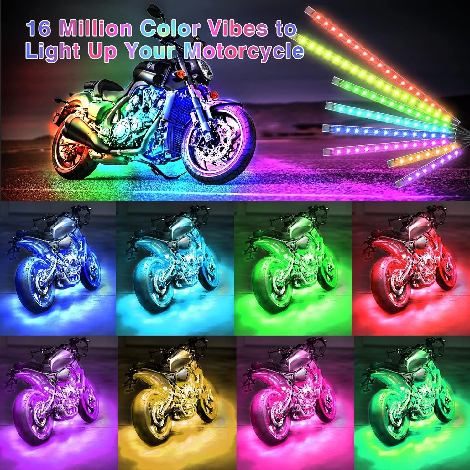 12pcs Motorcycle Led Light Kit With Brake Light Turn Signal image 3
