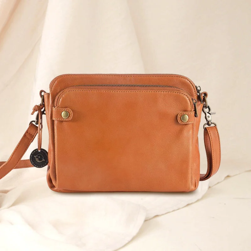 Three-Layer Crossbody Leather Shoulder Bag & Clutch image 10