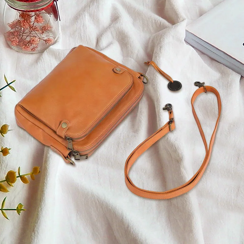 Three-Layer Crossbody Leather Shoulder Bag & Clutch image 6
