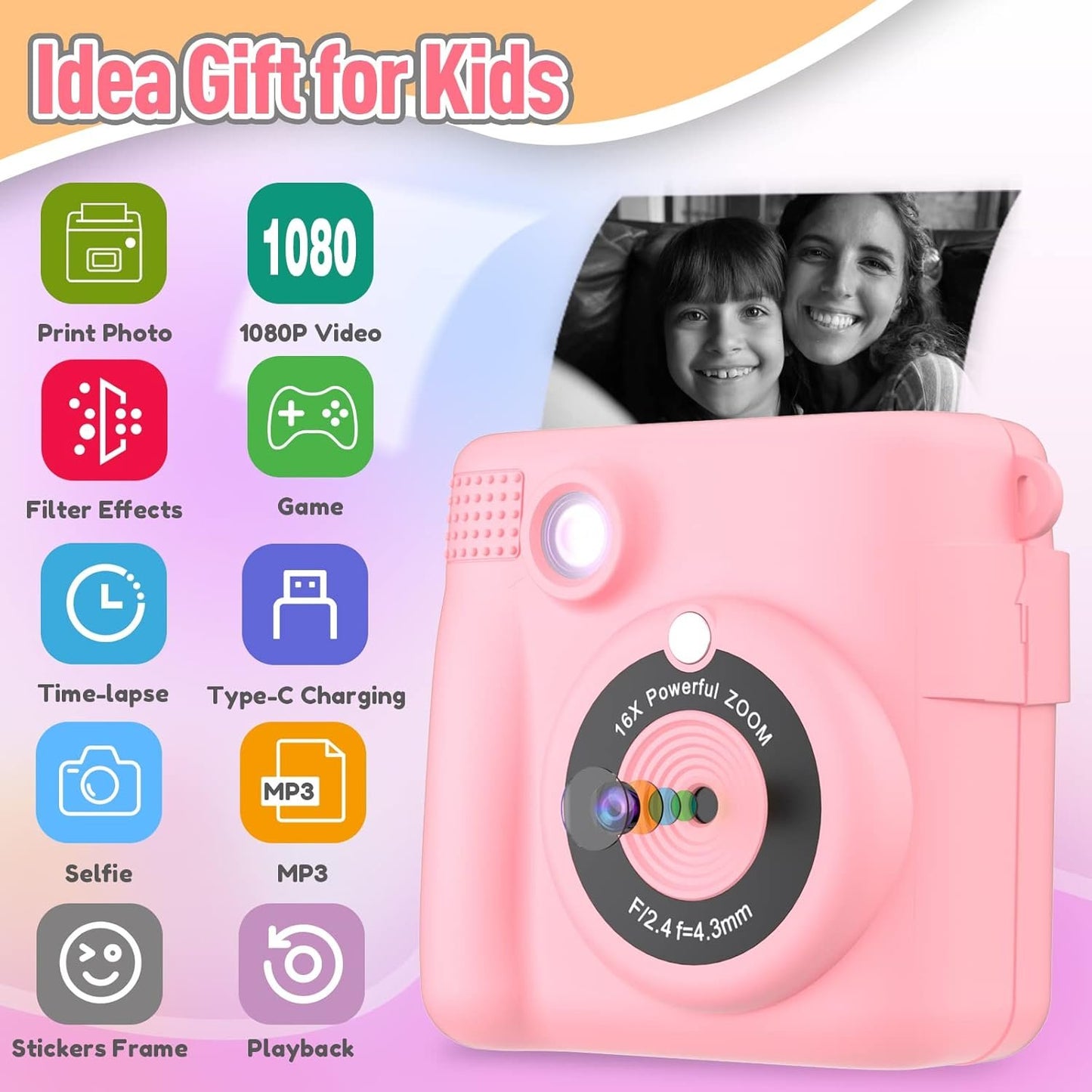 Digital Instant Print Portable Camera For Kids image 4