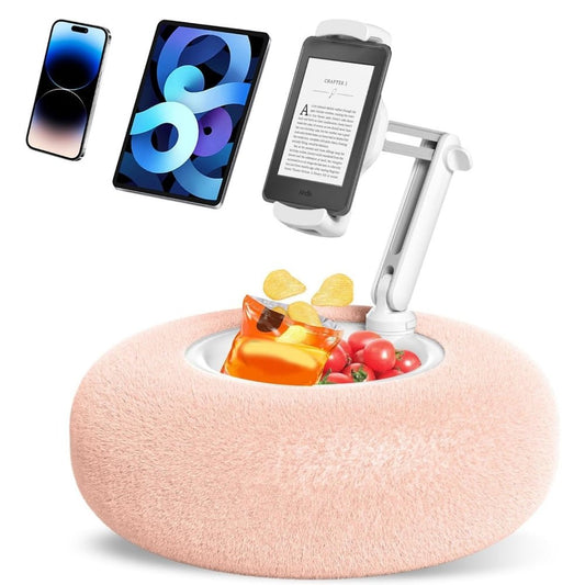 Fuzzy Pillow Phone Holder with Snack Bowl image 0