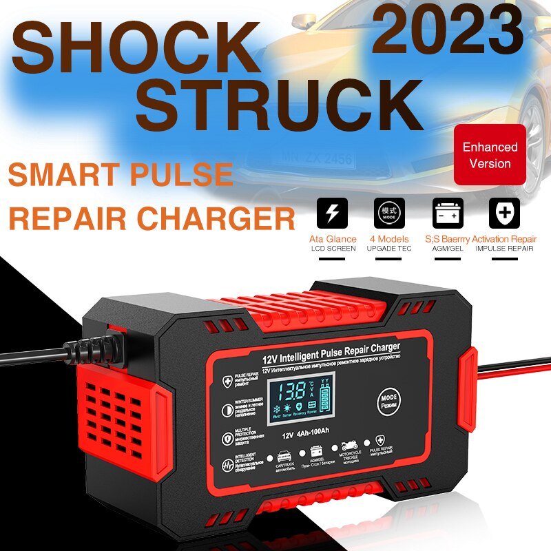Car Battery Charger 12v 6a Pulse Repair LCD Display image 2