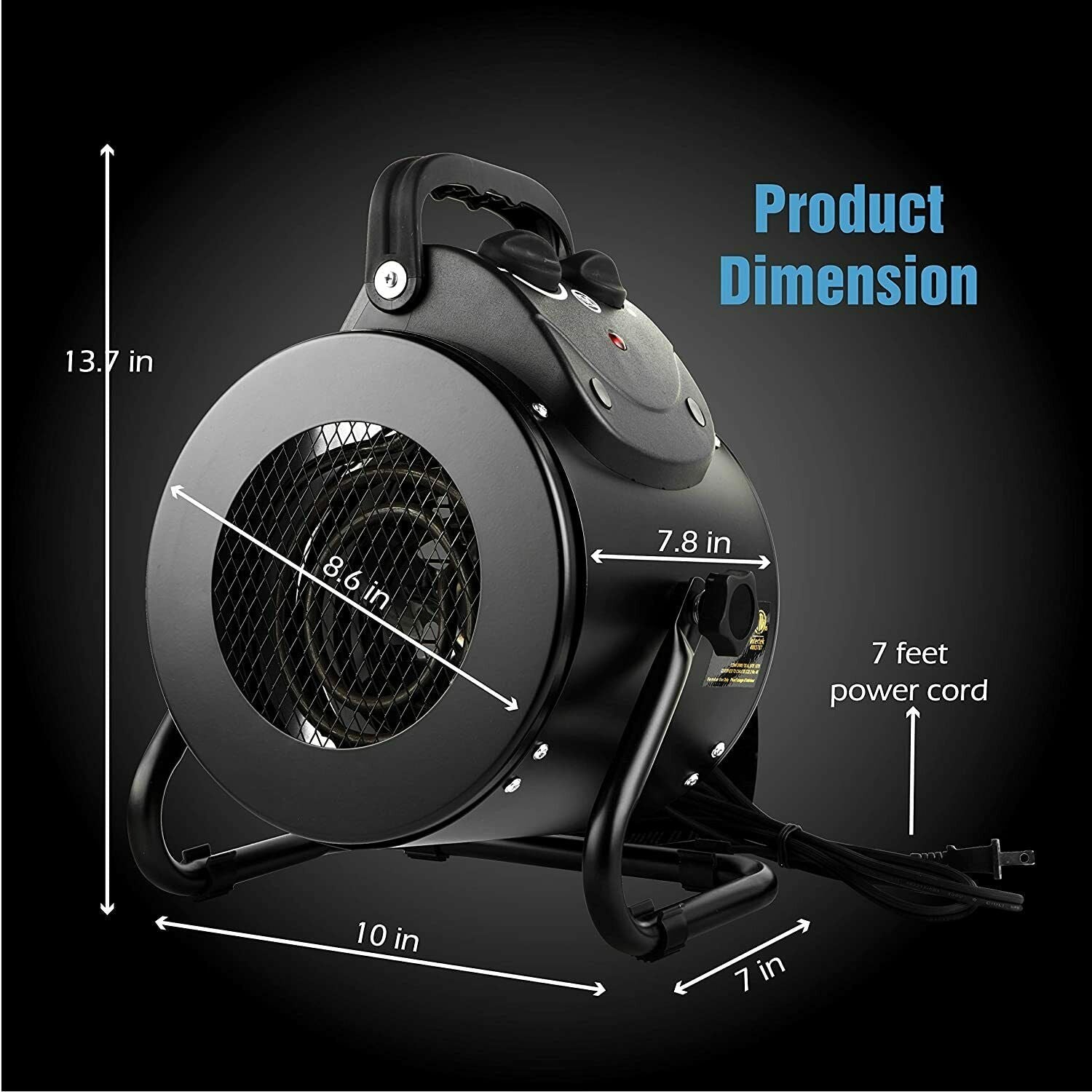 Electric Heater Fan for Greenhouse Grow Tent Workplace Fast Heating IPX4 image 2