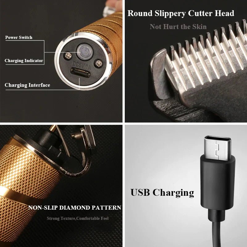 Professional Hair Clippers for men gold Set | Gold Hair Clippers Cordless image 3