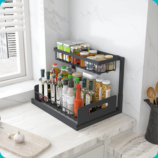 2 Tier Slide Out Under Sink Organizer image 1