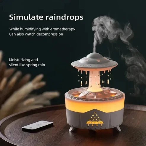 Mushroom Humidifier with Raining Cloud Lamp Aromatherapy - Colorful Raindrop Light Essential Oil Diffuser image 7