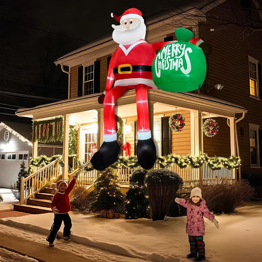 Giant 8FT LED Climbing Santa Inflatable – Premium Outdoor Christmas Decoration image 0