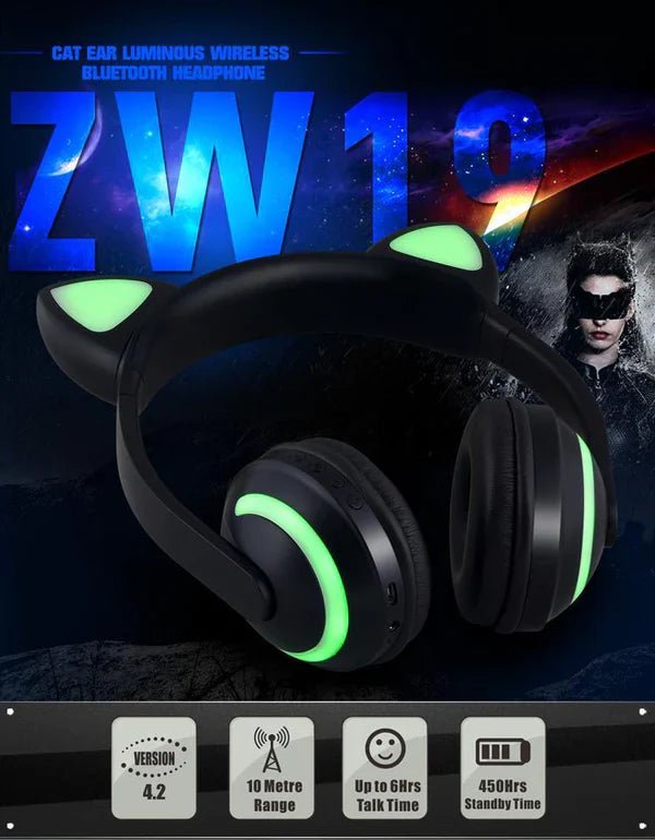 Cat Glowing Bluetooth Headphones image 2